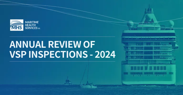 Image of a cruise ship aft, with the words, Annual Review of VSP Inspections 2024