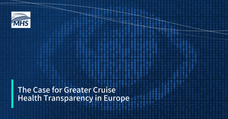 An image of a digital eye hidden behind binary code with the words, The Case for Greater Cruise Health Transparency in Europe